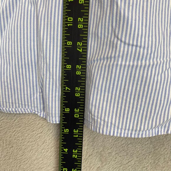 Lacoste Mens Dress Shirt Size XL 17 Neck Classic Fit Long Sleeve Blue Striped Fo - Picture 3 of 12